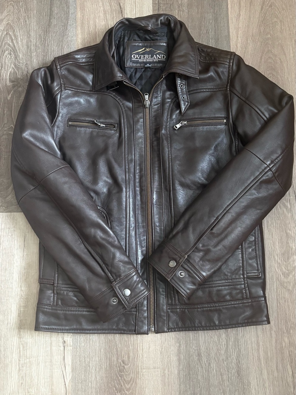 Overland XS Men’s Brown Leather Bomber Jacket
